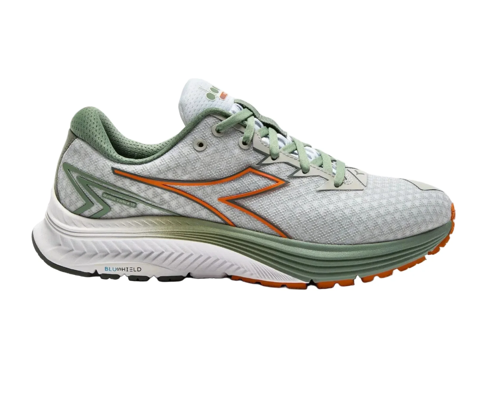 Men's Diadora Mythos Blushield 10 Vortice, White/Iceberg Green