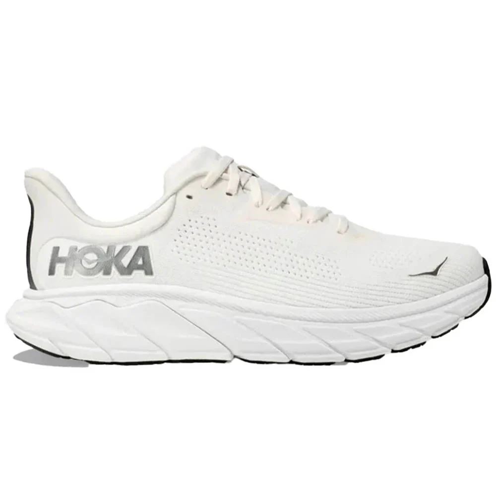 Men's Hoka Arahi 7, Blanc De Blanc/Steel Wool, 8 2E Wide