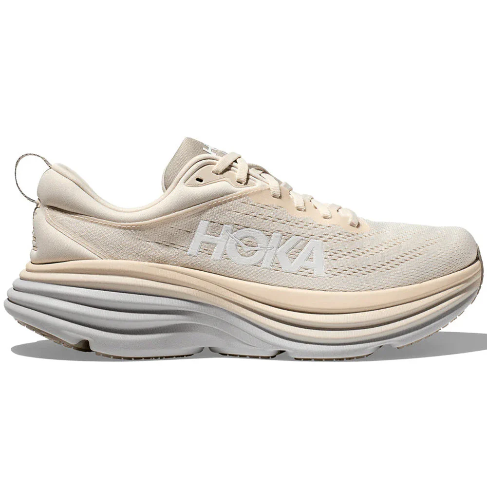 Men's Hoka Bondi 8, Oat Milk/Barley, 11.5 2E Wide