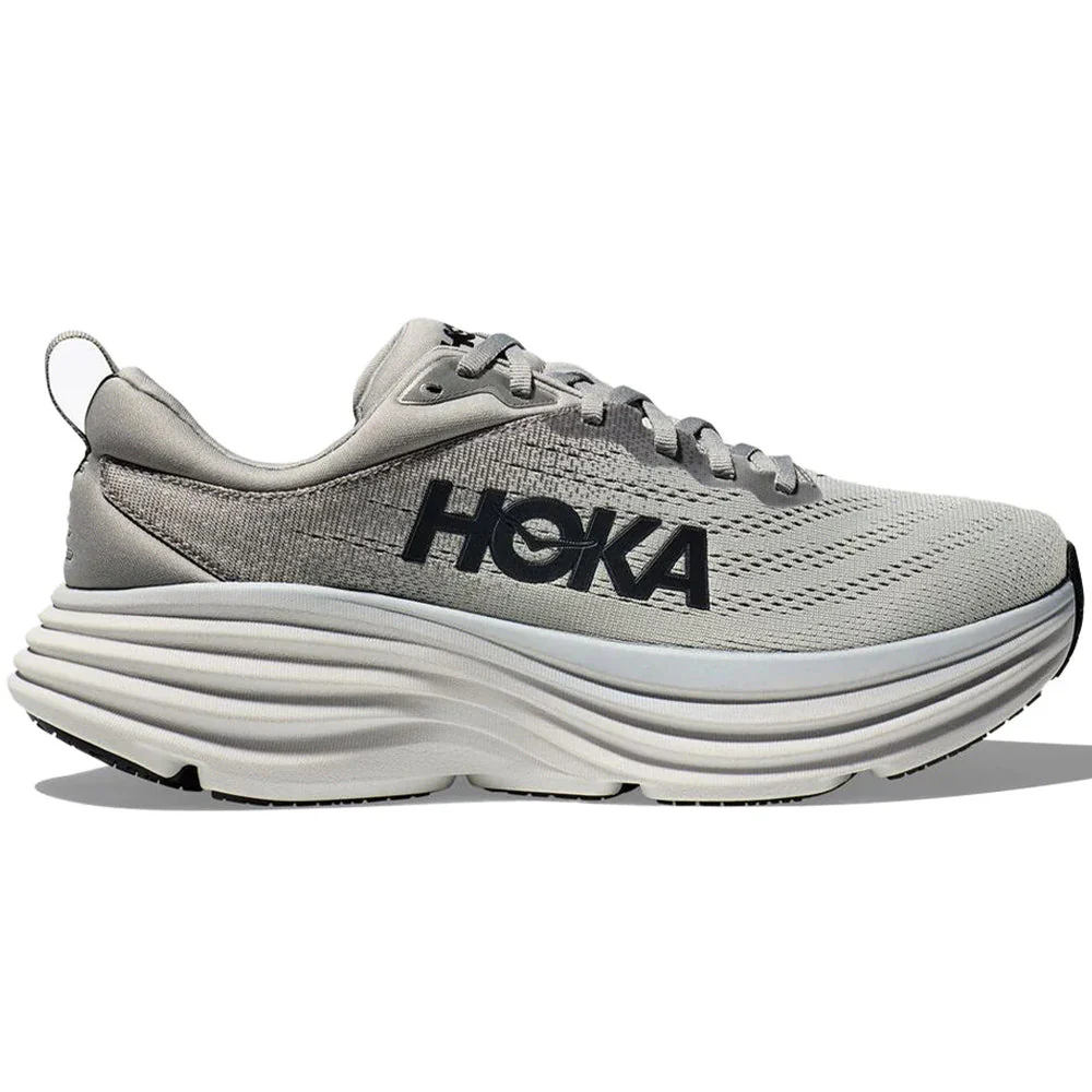 Men's Hoka Bondi 8, Sharkskin/Harbor Mist, 10 2E Wide