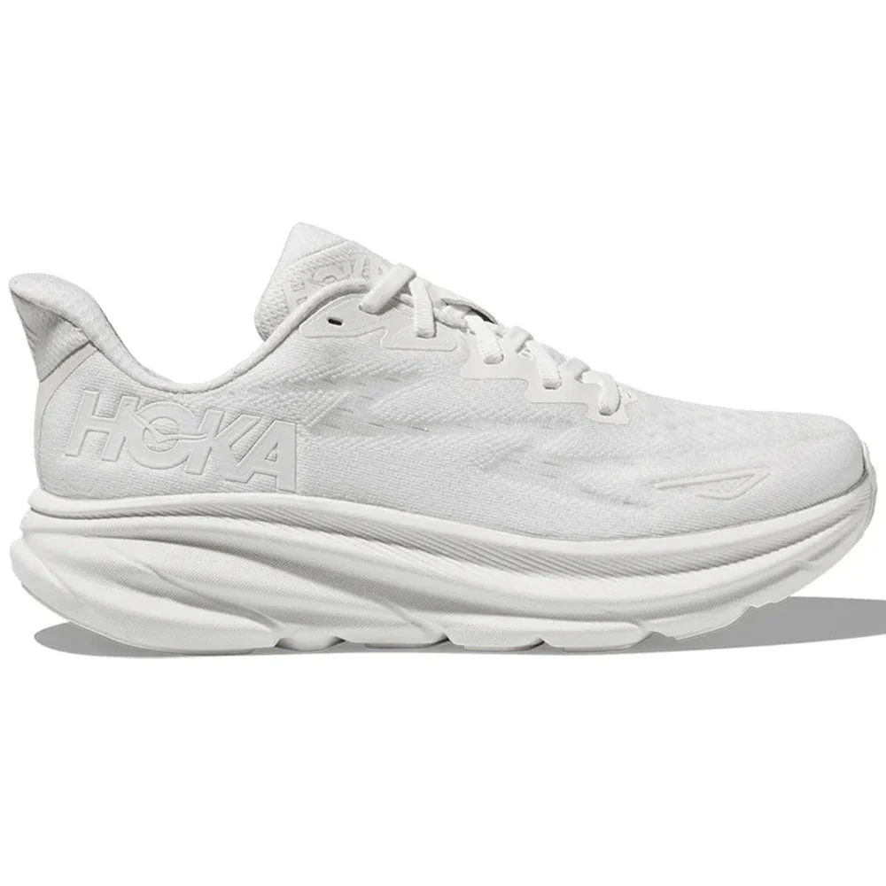 Men's Hoka Clifton 9, White/White, 9.5 D Medium