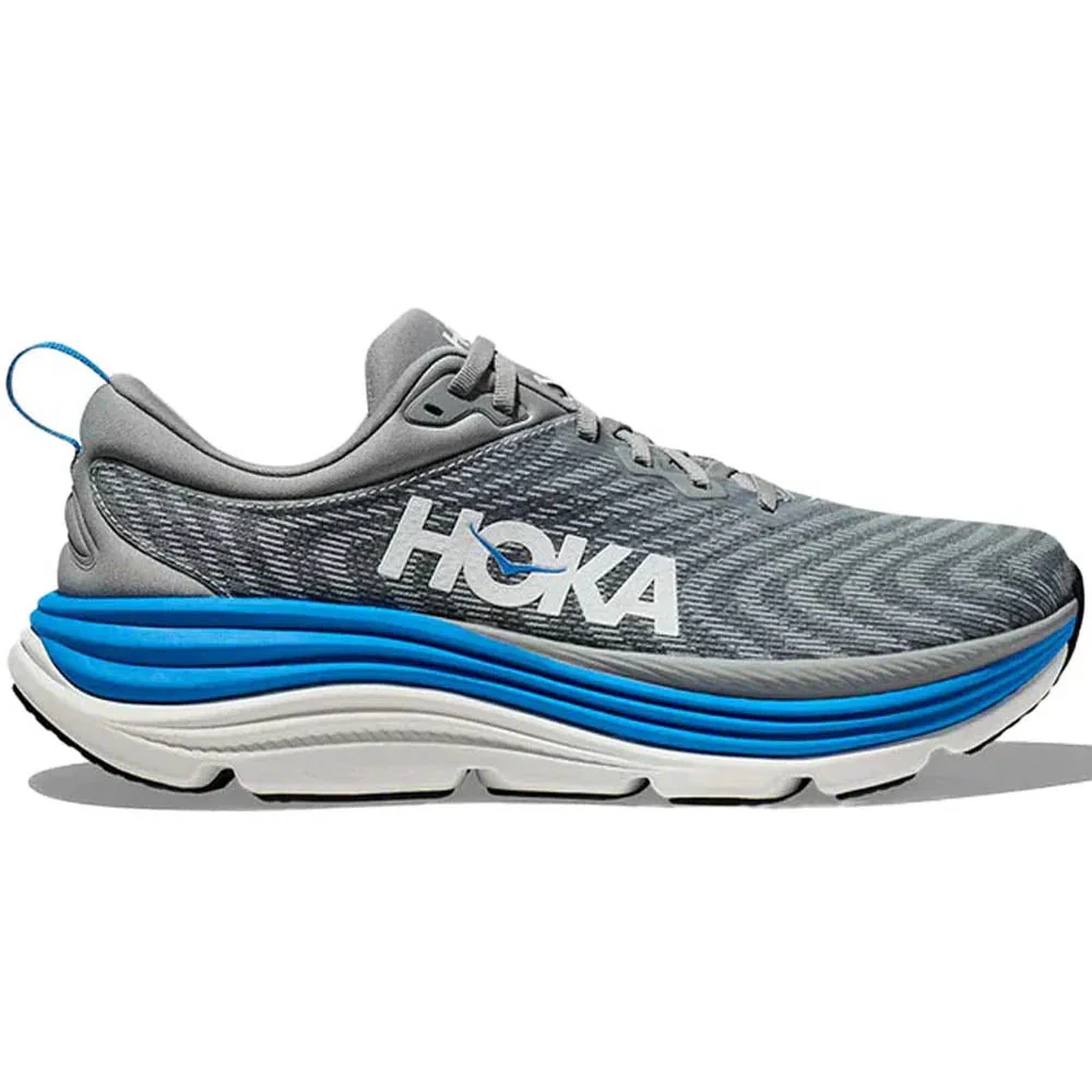 Men's Hoka Gaviota 5, Limestone/Diva Blue, 9 2E Wide