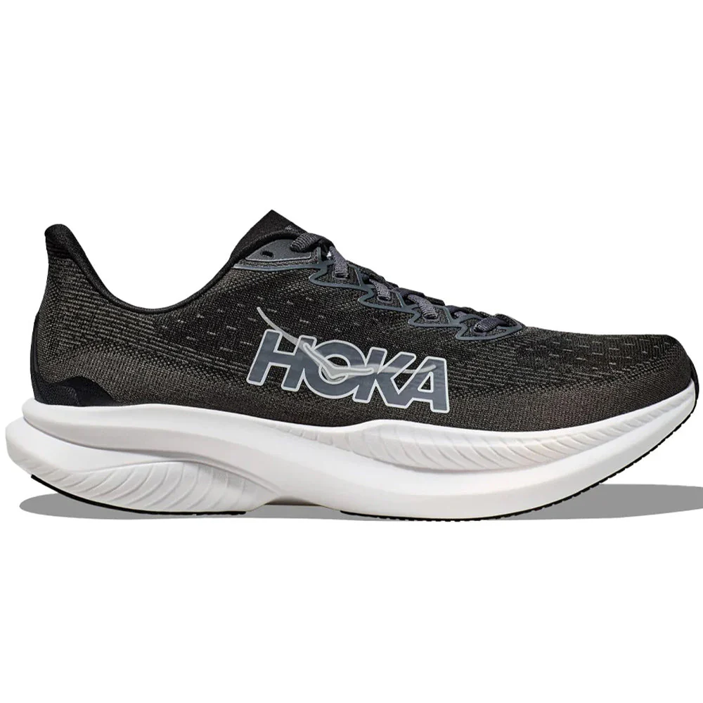 Men's Hoka Mach 6, Black/White, 8.5 D Medium