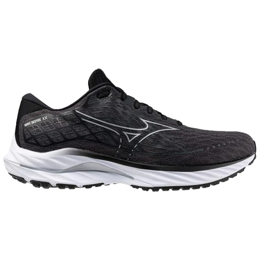 Men's Mizuno Wave Inspire 20, Ebony/White, 11.5 2E Wide