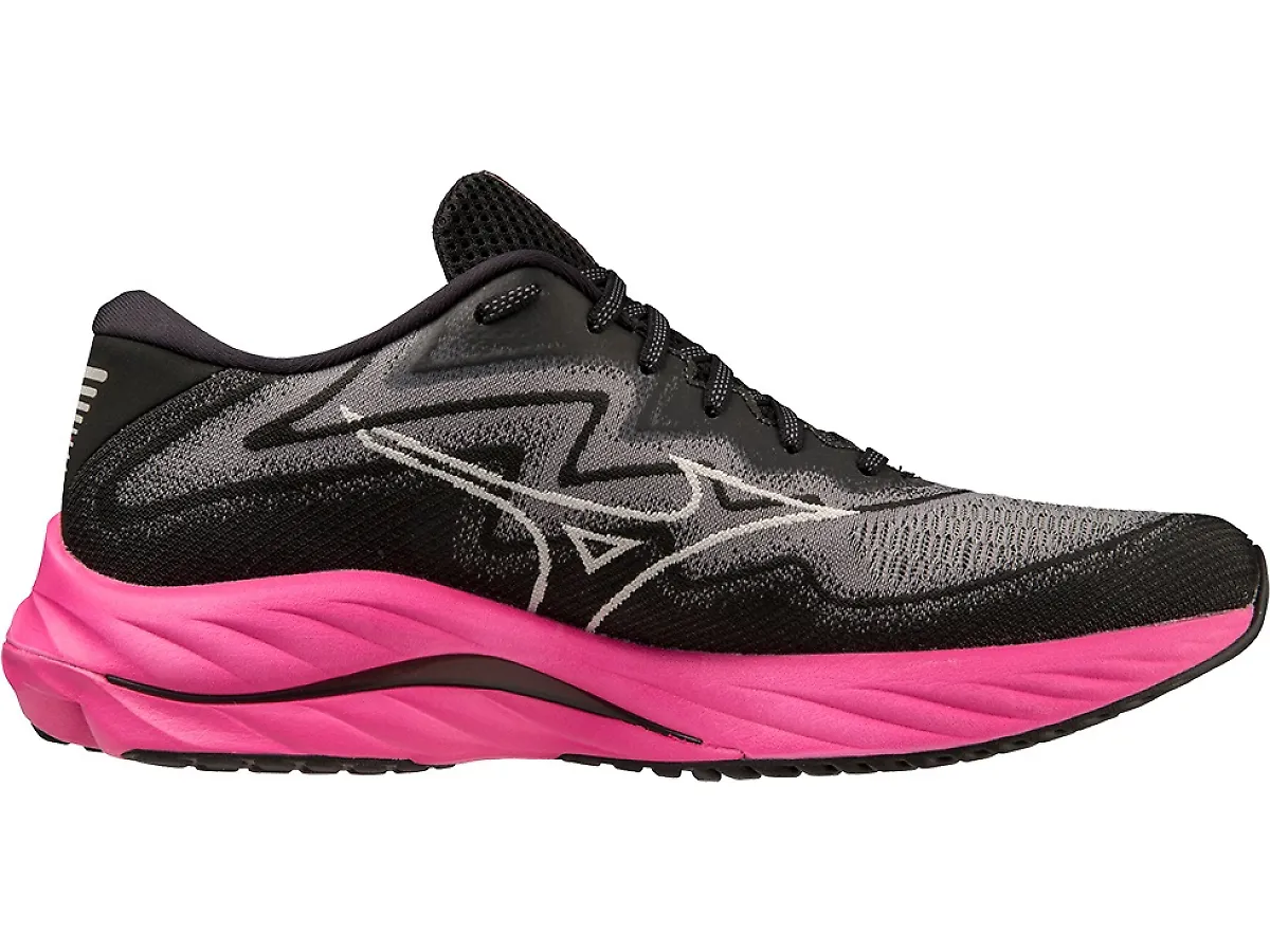 Men's Mizuno Wave Rider 27, Black/Harbor Mist, 9.5 D Medium