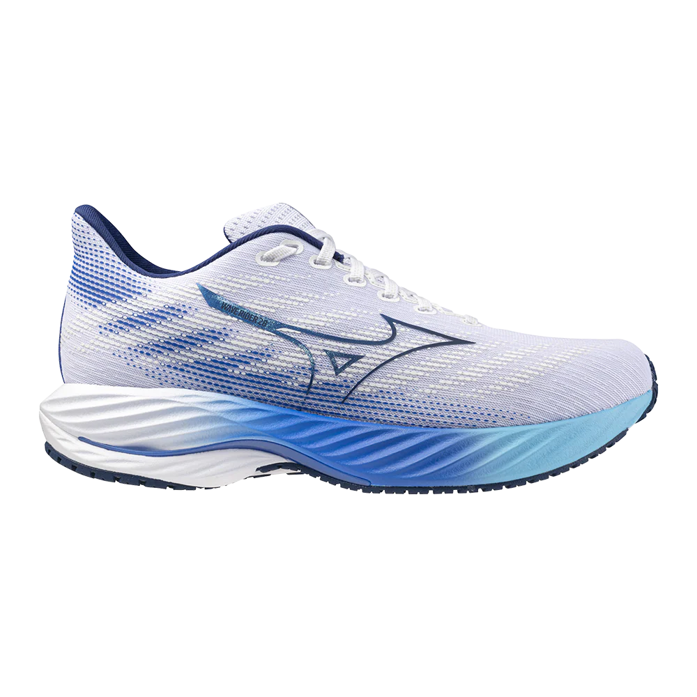 Men's Mizuno Wave Rider 28, White/Estate Blue, 9.5 D Medium