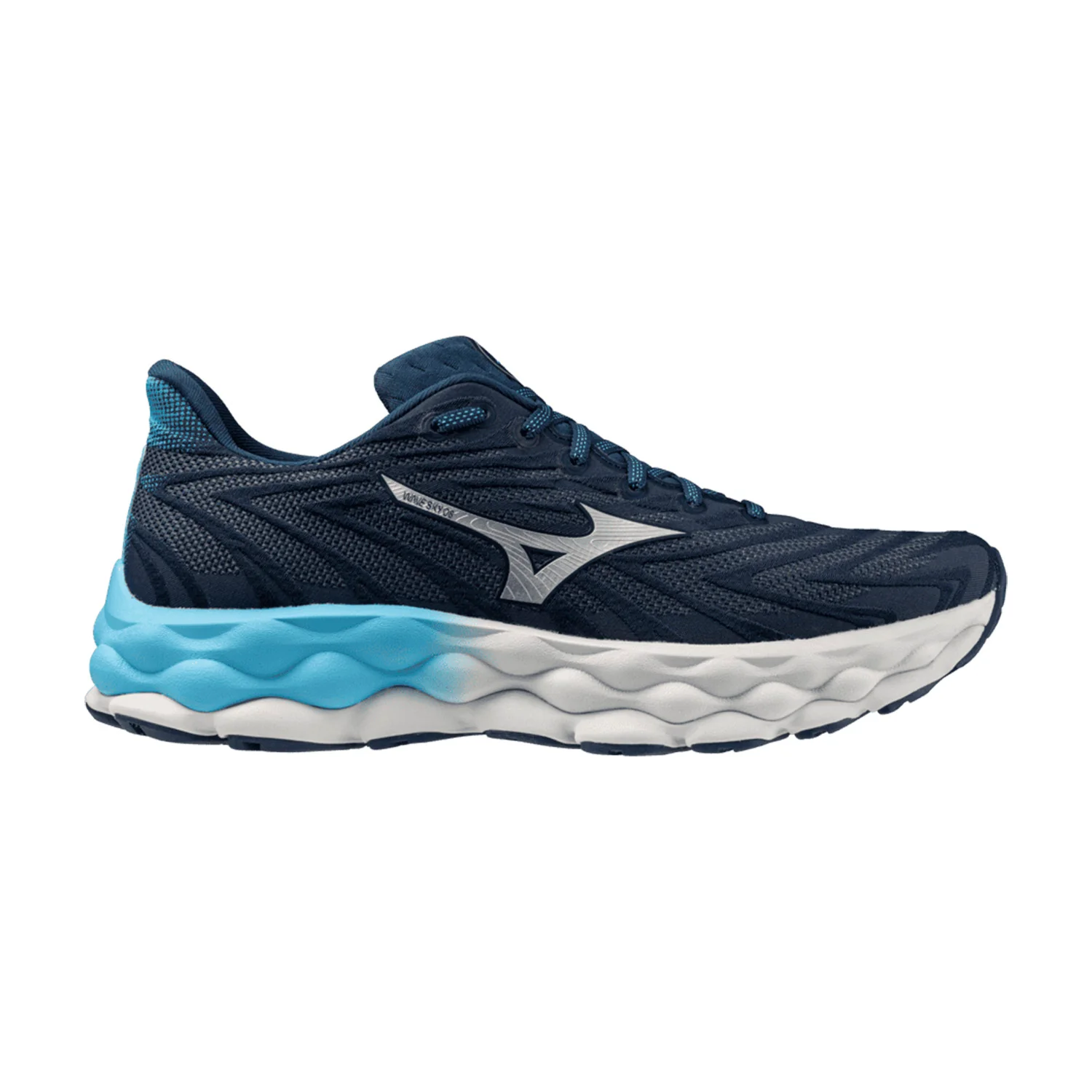 Men's Mizuno Wave Sky 8, Blue Wing/Teal Silver, 8.5 D Medium