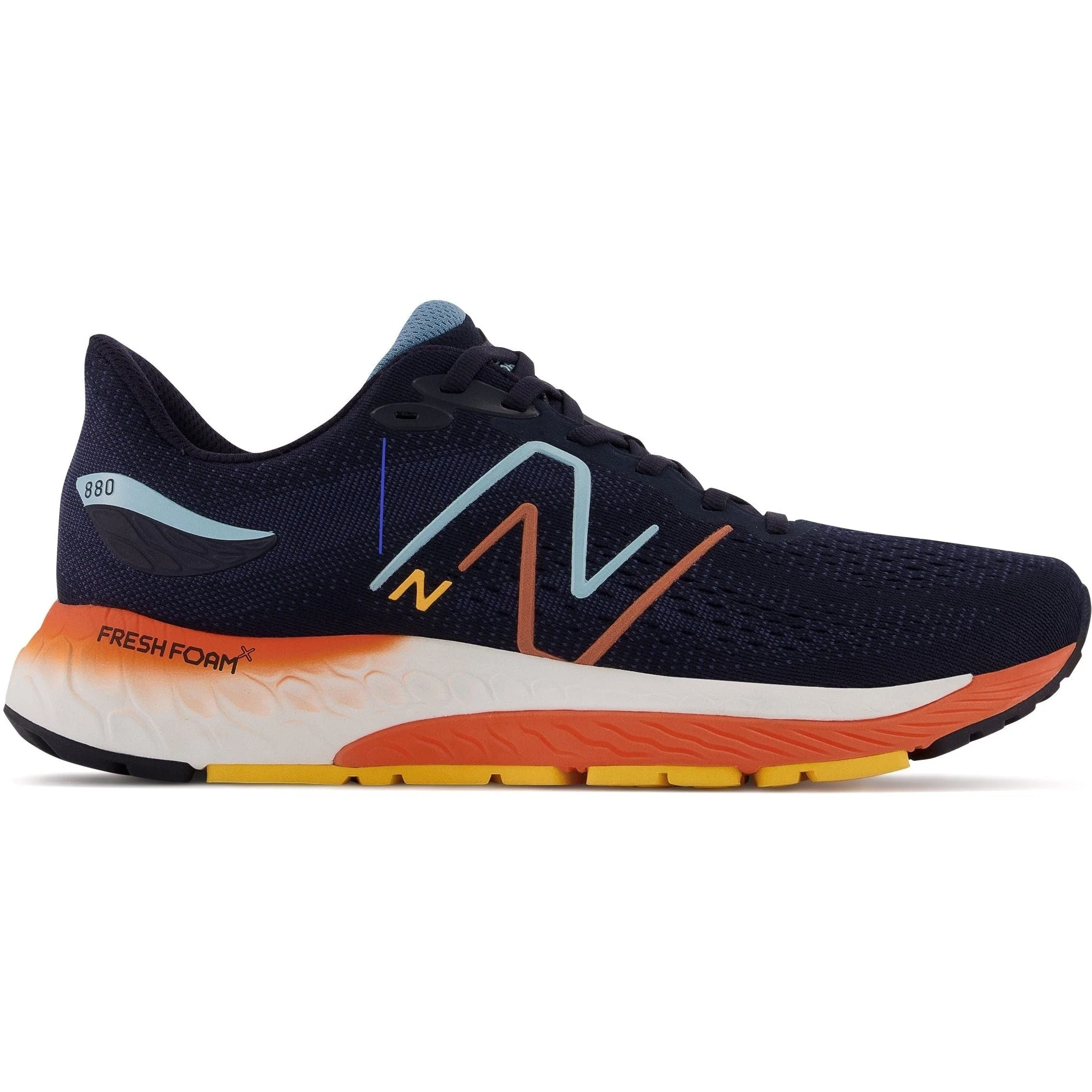 Men's New Balance Fresh Foam X 880v12, Eclipse/Vibrant Apricot, 7 D Medium