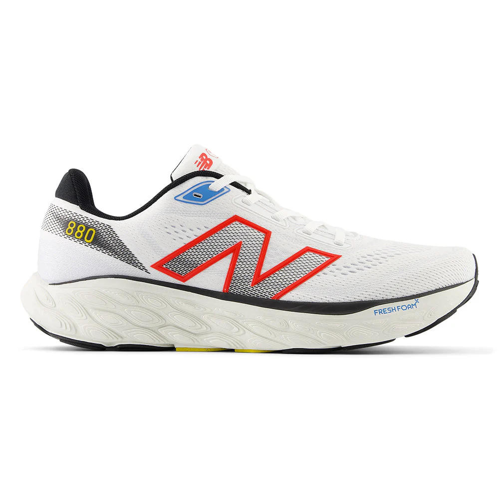 Men's New Balance Fresh Foam X 880v14, White/Neon Flame/Black, 15 D Medium
