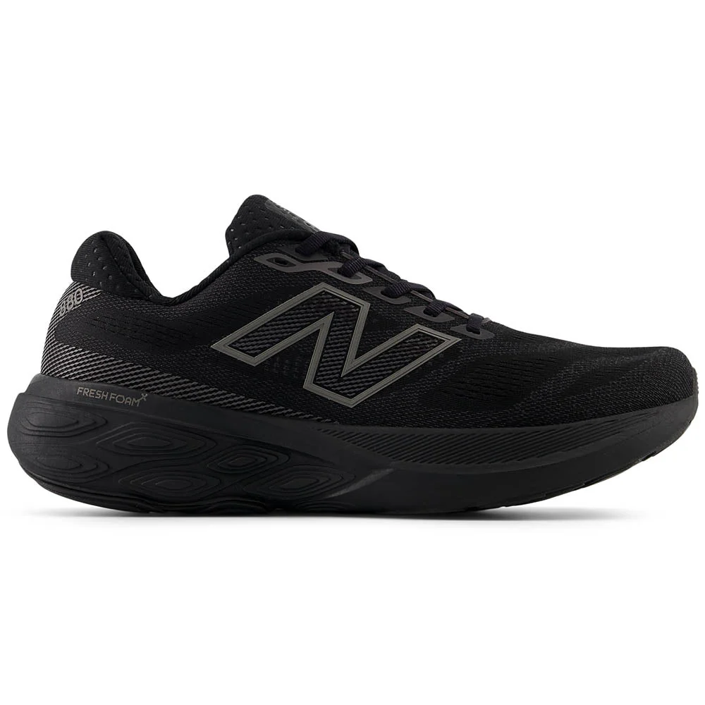 Men's New Balance Fresh Foam X 880v15, Black/Black/Black Metallic, 13 D Medium