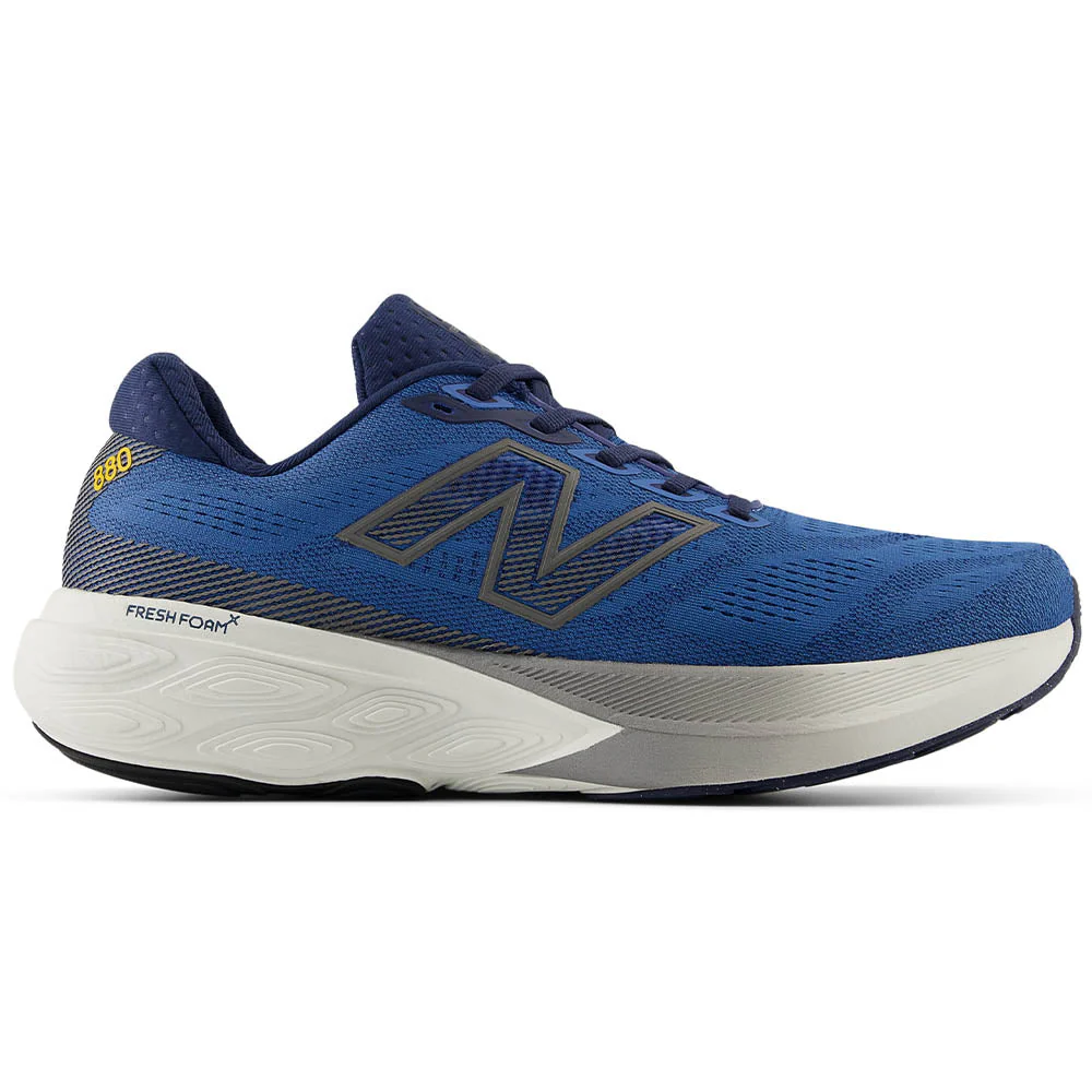 Men's New Balance Fresh Foam X 880v15, Sea Stone/NB Navy/Marmalade, 13 2E Wide