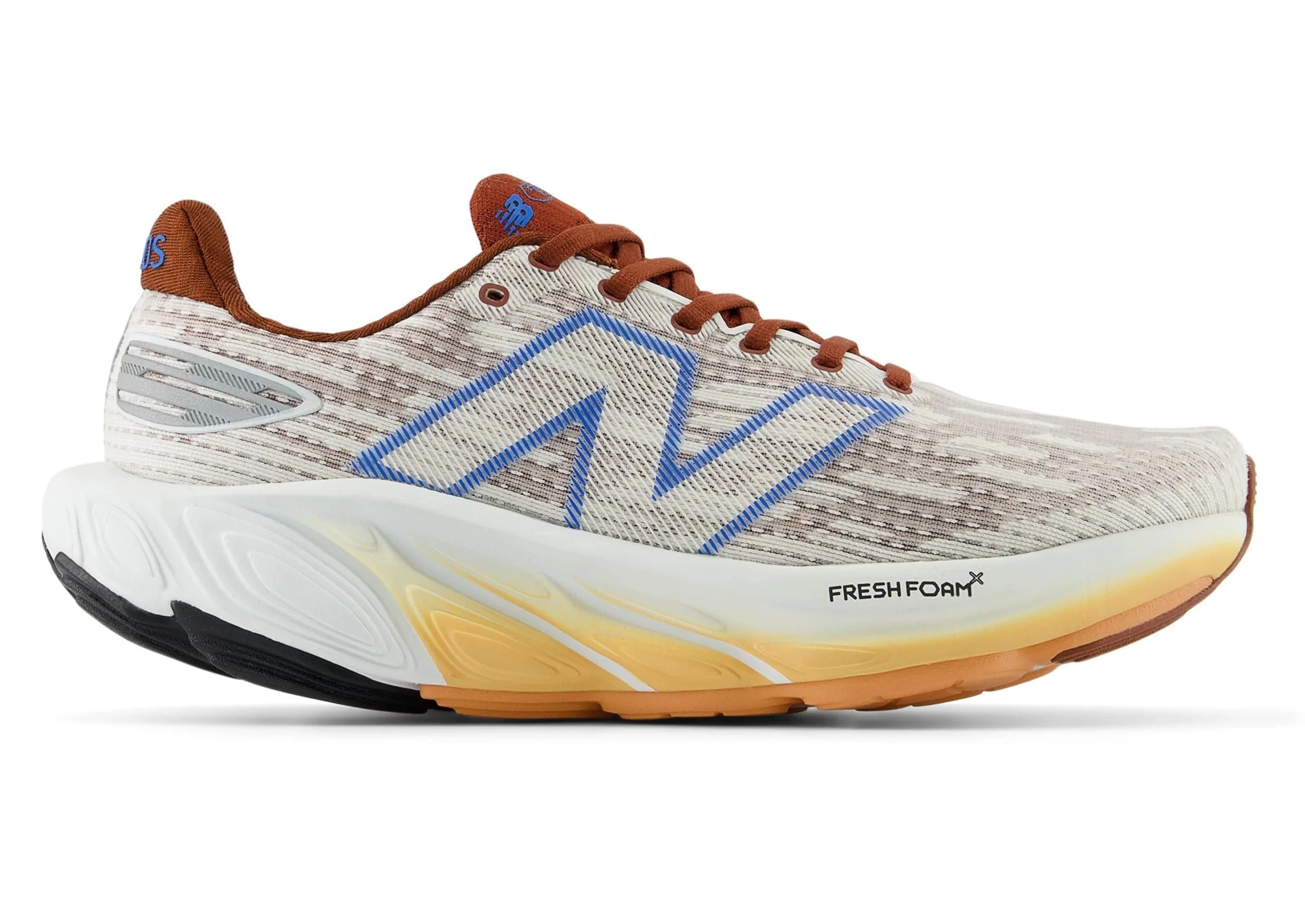 Men's New Balance Fresh Foam X Balos, White/Relic Brown, 10 2E Wide