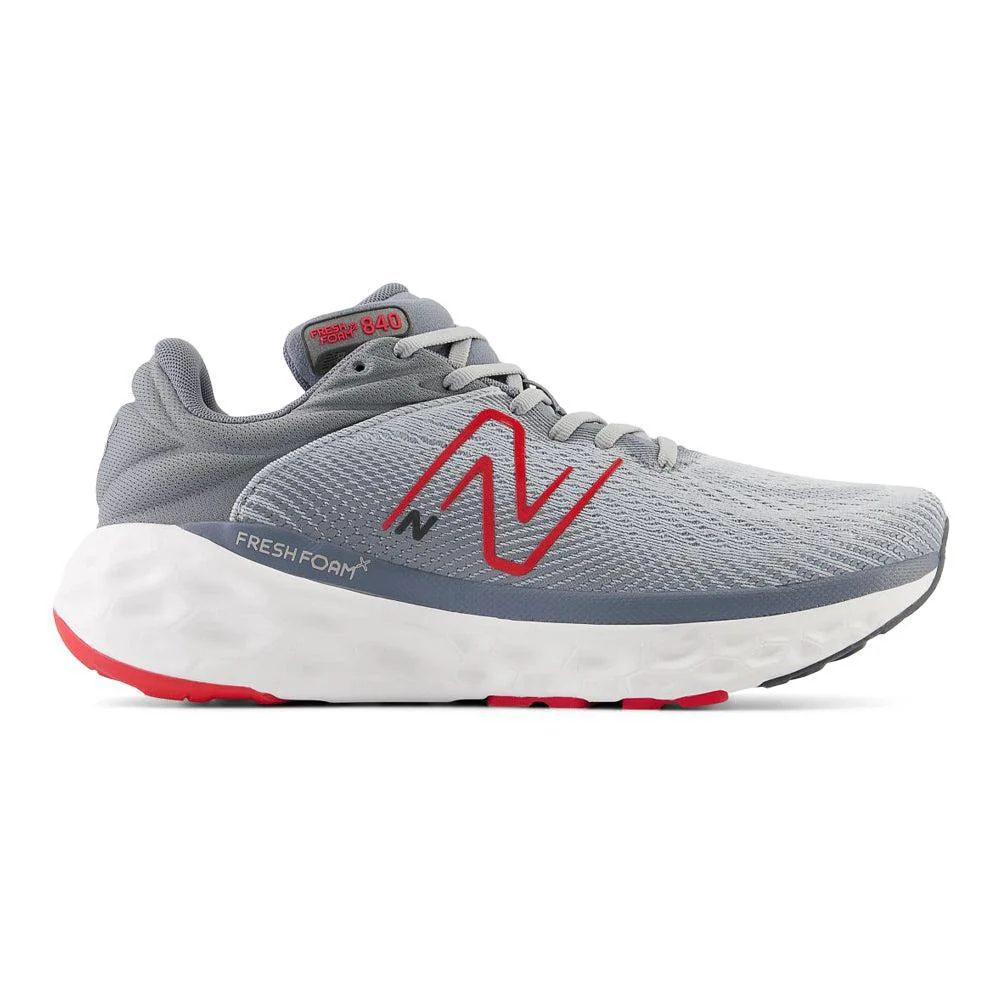Men's New Balance Fresh Foam X Hierro V7, Aluminum Grey/True Red, 12 D Medium