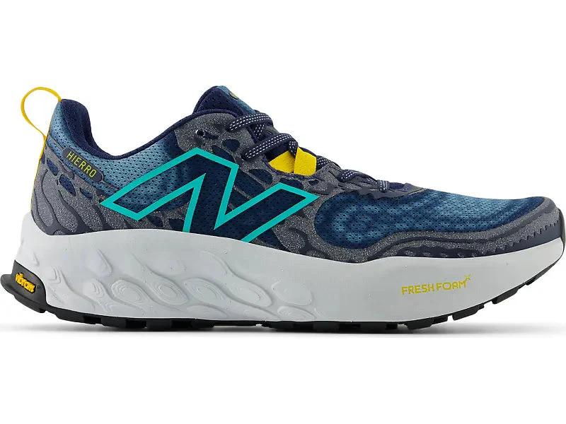 Men's New Balance Fresh Foam X Hierro V8, Nb Navy/Quartz Grey/Cyber Jade, 12 2E Wide