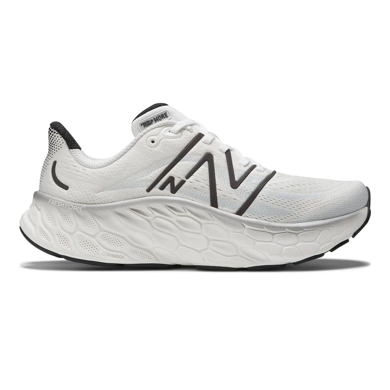 Men's New Balance Fresh Foam X More v4, White/Black Metallic/Black, 11.5 D Medium
