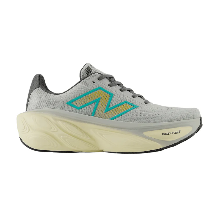 Men's New Balance Fresh Foam X More v5, righton Grey/Calcium/Cyber Jade , 10.5 D Medium