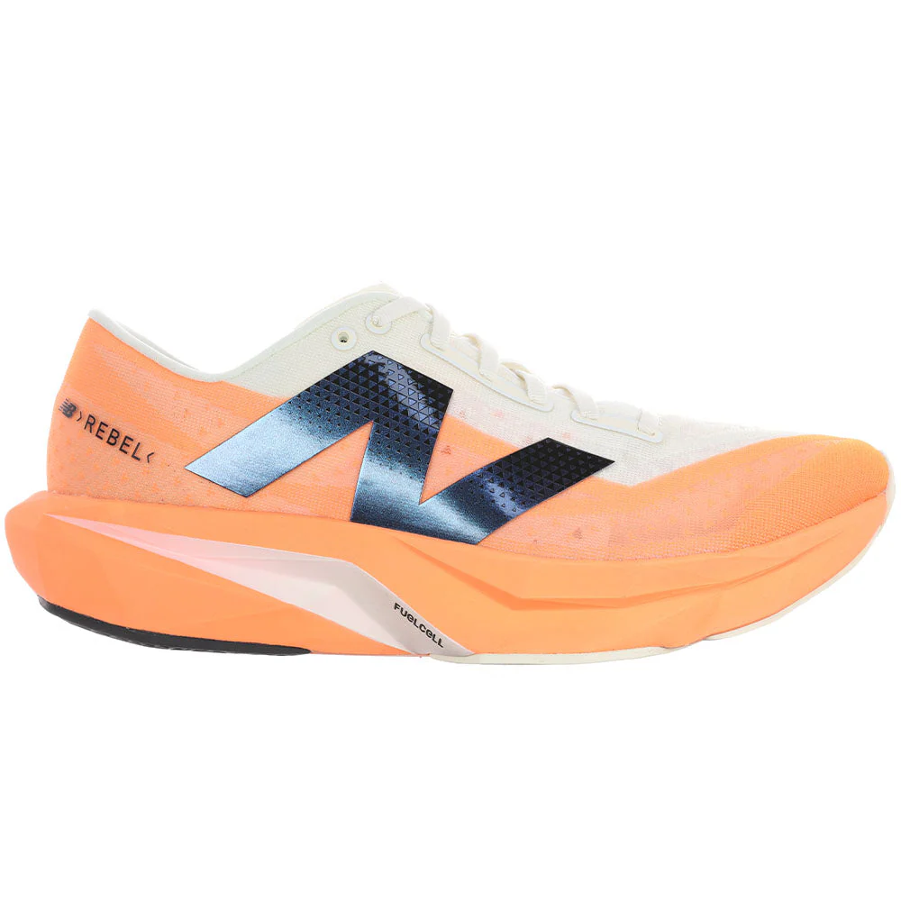 Men's New Balance FuelCell Rebel v4, Hot Mango/Angora/Black, 13 2E Wide