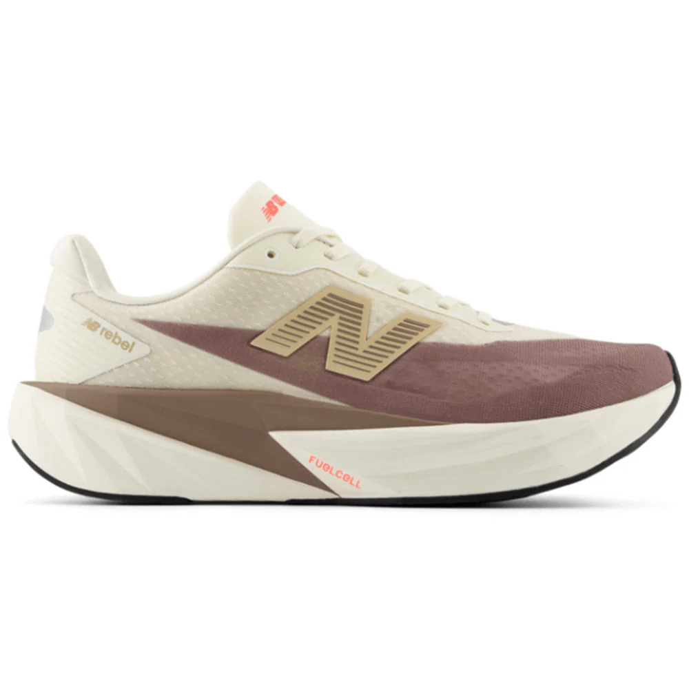 Men's New Balance FuelCell Rebel v5, Angora/Earth Shadow/Sea Salt, 11 D Medium