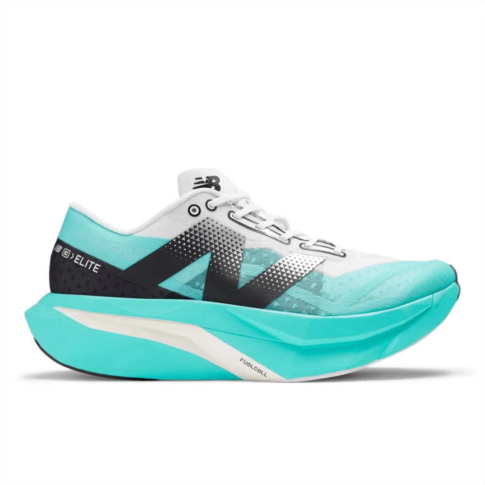 Men's New Balance FuelCell SuperComp Elite v4, Cyber Jade/White/Black/Silver Metallic, 9.5 D Medium