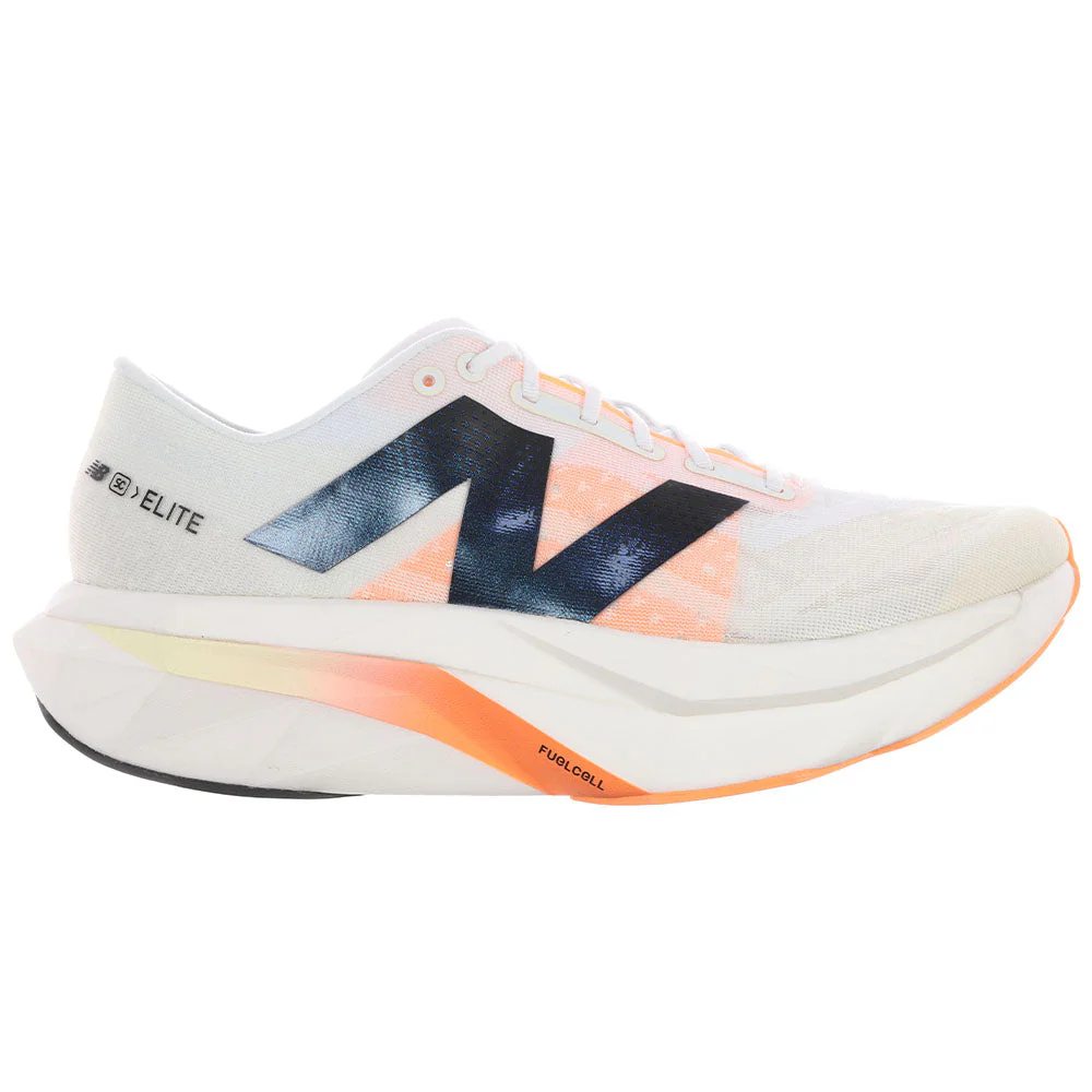 Men's New Balance FuelCell SuperComp Elite v4, White/Angora/Hot Mango, 10.5 D Medium