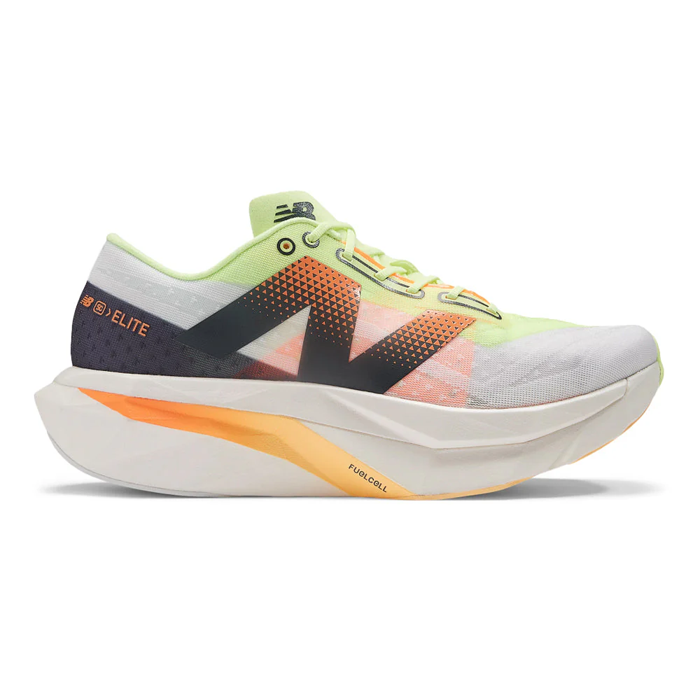Men's New Balance FuelCell SuperComp Elite v4, White/Bleached Lime Glo, 12 D Medium