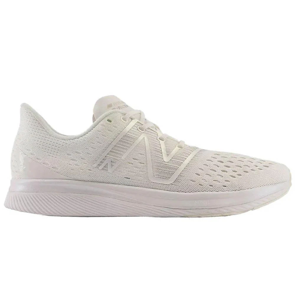 Men's New Balance FuelCell Supercomp Pacer v1, White with white iridescent and silver metalic, 8.5 D Medium