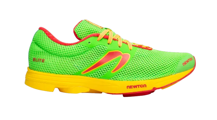 Men's Newton Running Distance Elite, Green/Red, 6 D Medium