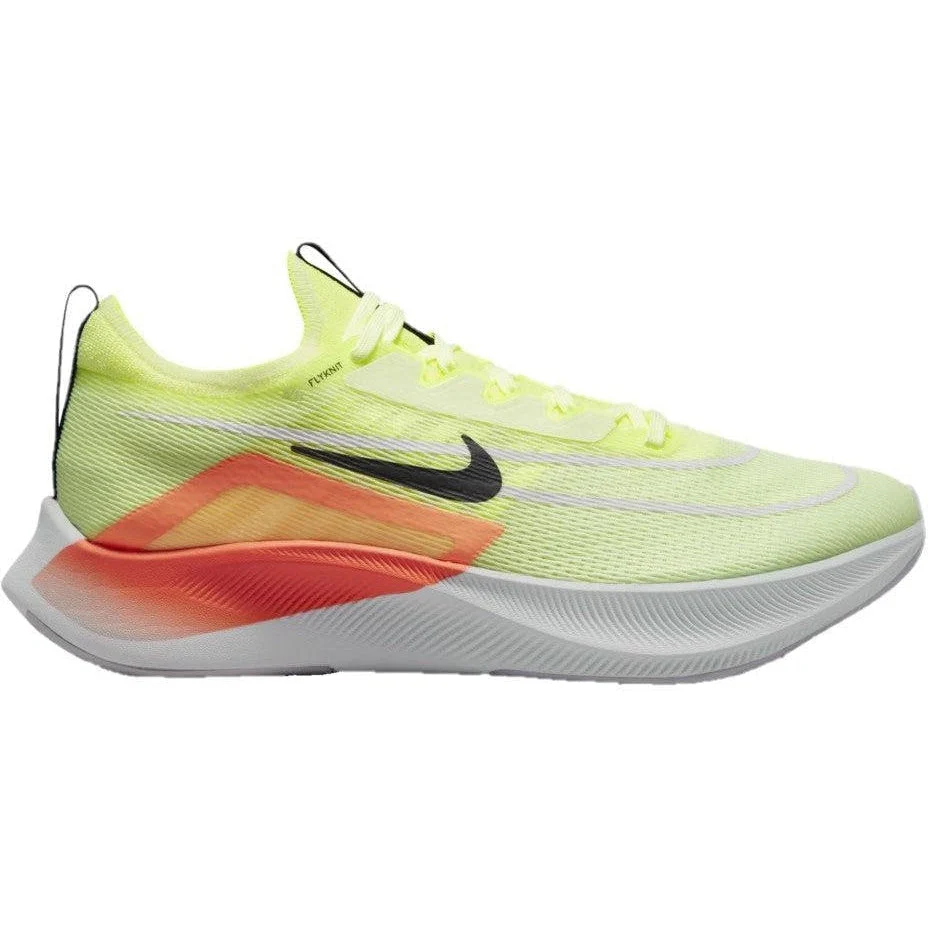 Men's Nike Zoom Fly 4, Barely Volt/Black-Hyper Orange-Volt, 9.5 D Medium