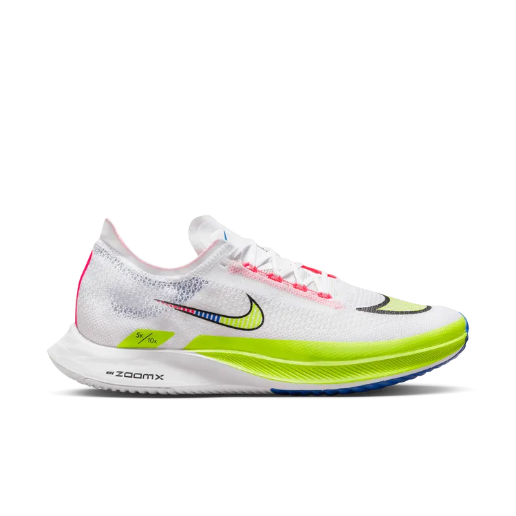 Men's Nike ZoomX Streakfly, White/Black-Volt-Racer Blue, 13 D Medium
