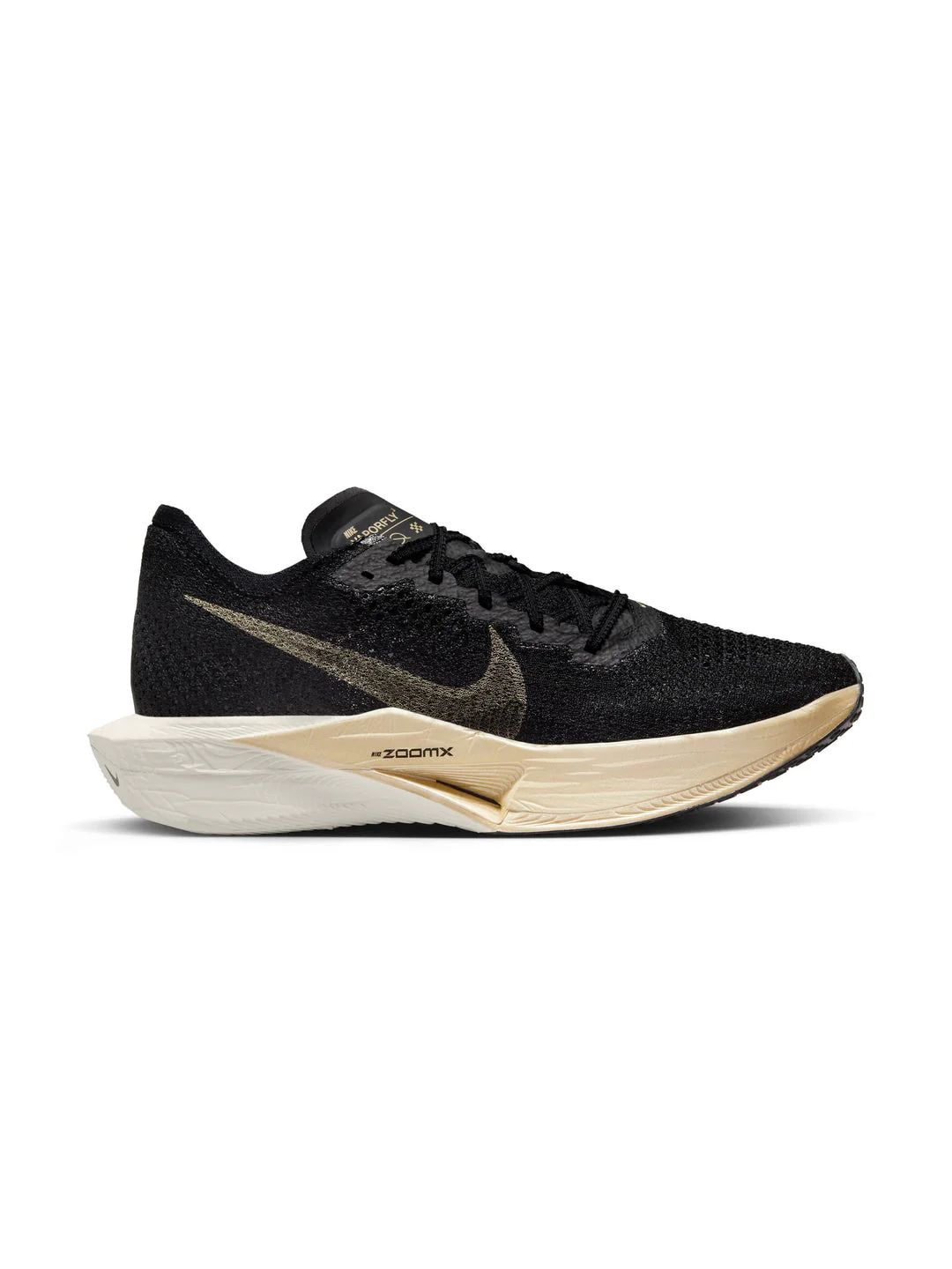 Men's Nike ZoomX Vaporfly Next% 3, Black/Metallic Gold Grain/Black, 10 D Medium
