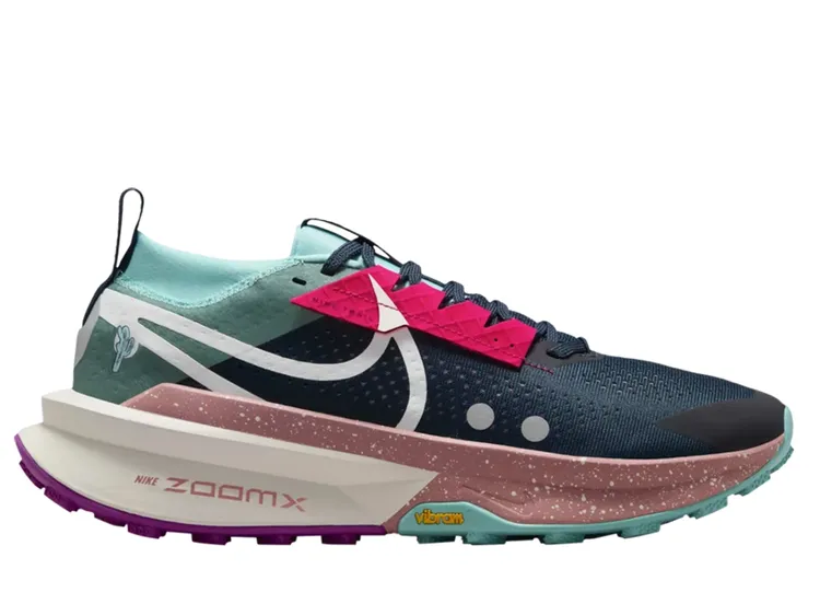 Men's Nike ZoomX Zegama Trail 2, Armory Navy/Sail-Green Frost, 10 D Medium