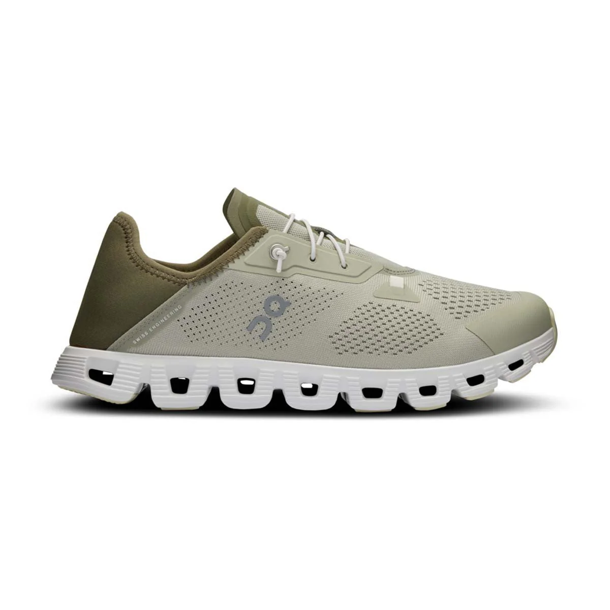 Men's On Cloud 5 Coast, Chalk/Olive, 7.5 D Medium