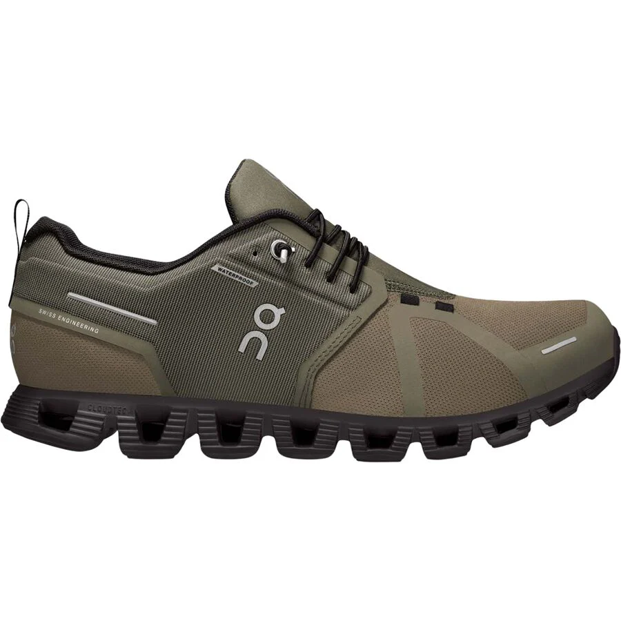 Men's On Cloud 5 Waterproof, Olive/Black, 9 D Medium