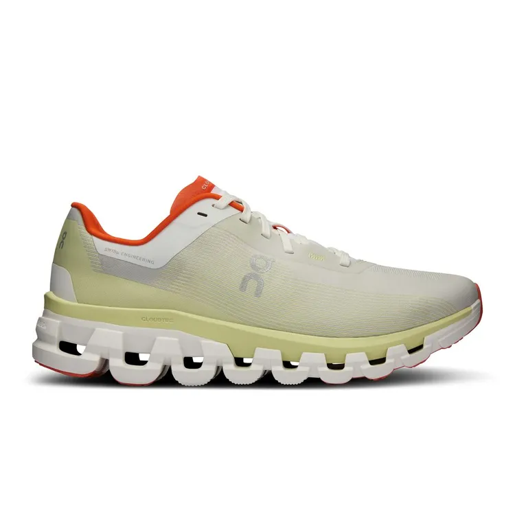 Men's On Cloudflow 4, White/Hay, 12 D Medium
