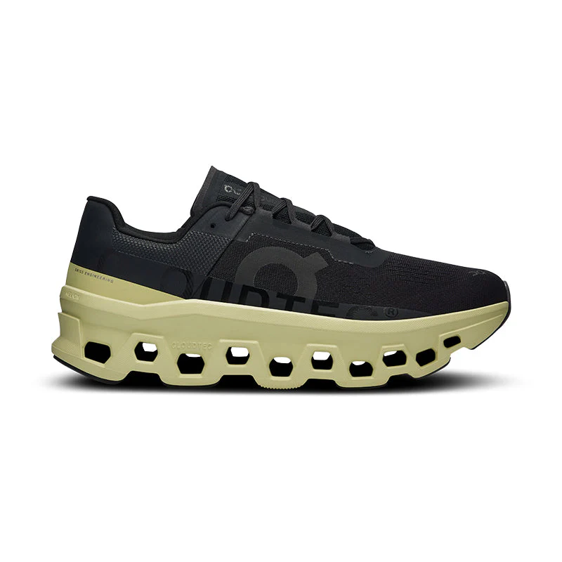 Men's On Cloudmonster, Black/Acacia, 7 D Medium