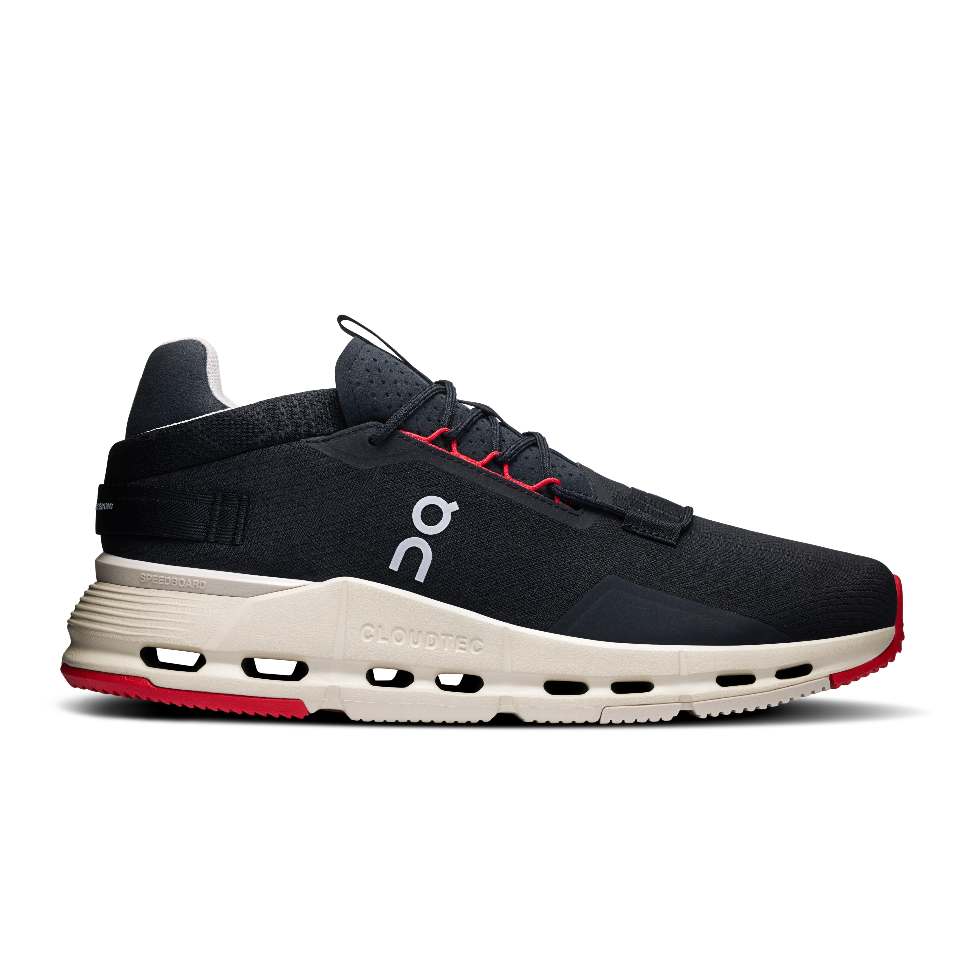 Men's On Cloudnova 2, Black/Red, 12.5 D Medium