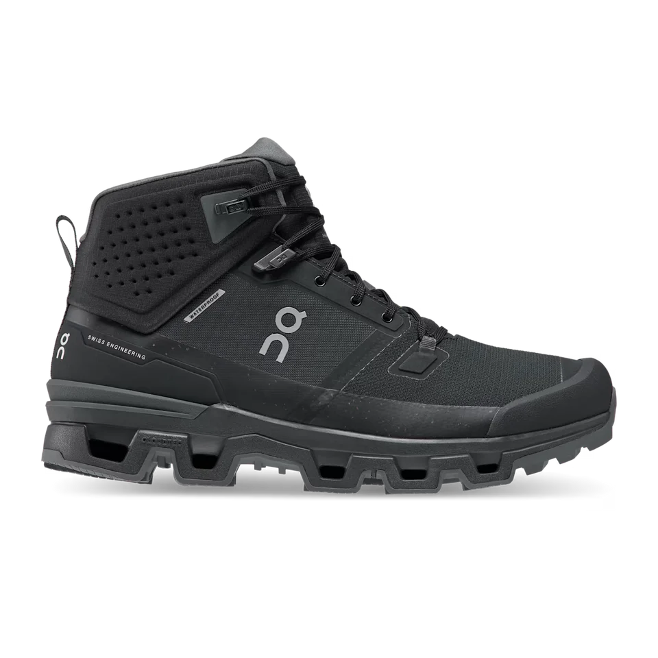 Men's On Cloudrock 2 Waterproof, Black/Eclipse, 10.5 D Medium