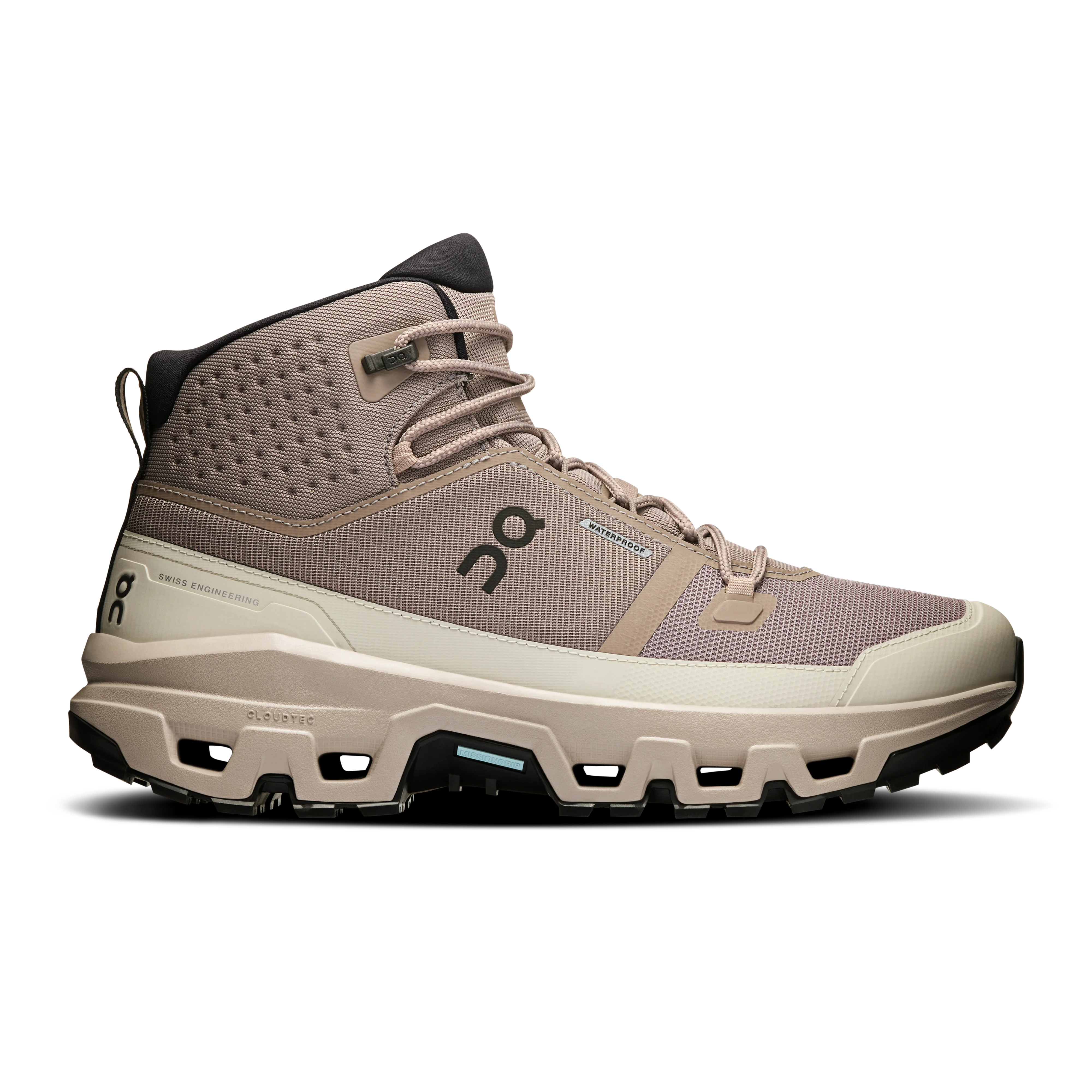 Men's On Cloudrock Mid WP, Cinder/Desert, 9 D Medium