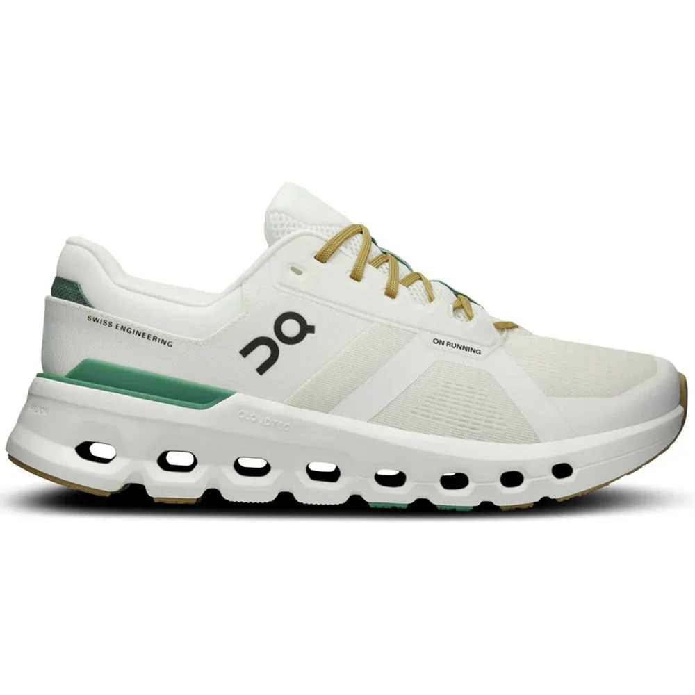 Men's On Cloudrunner 2, Undyed/Green, 11.5 2E Wide