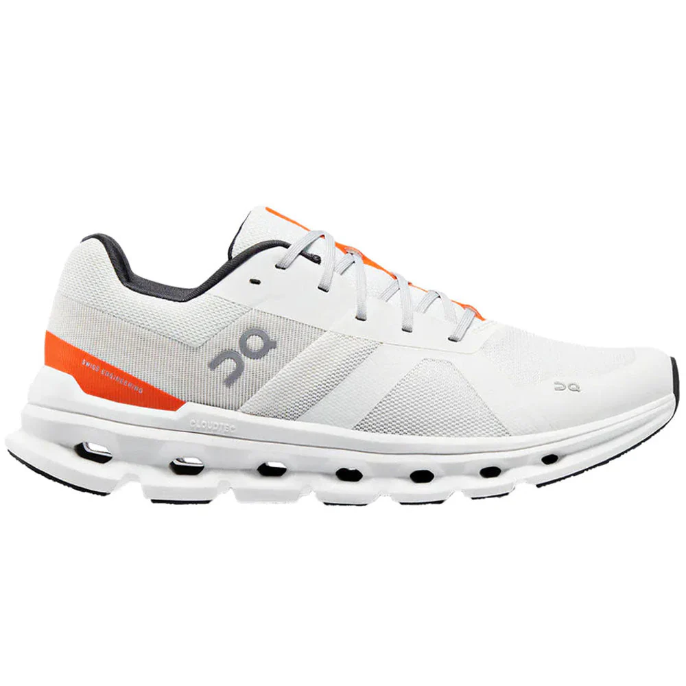 Men's On Cloudrunner, Undyed-White/Flame, 10.5 D Medium