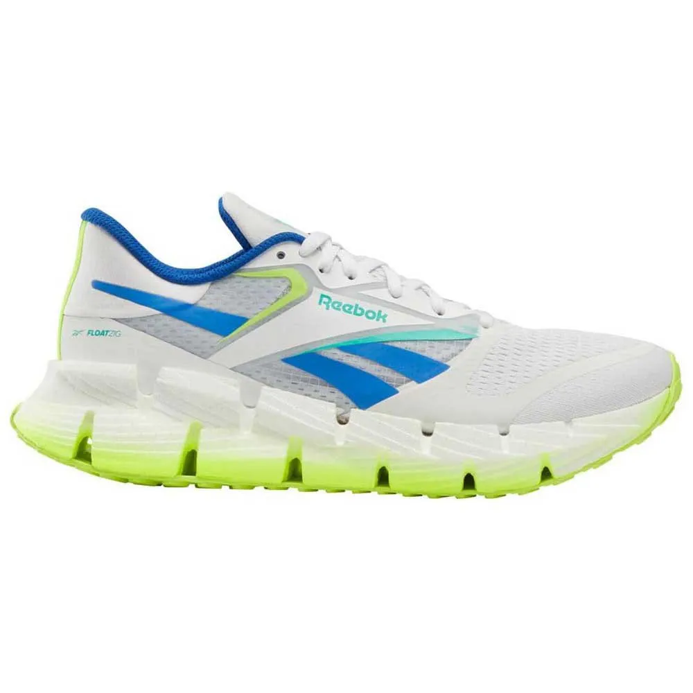 Men's Reebok Floatzig 1, Ftwr White/Digital Lime/Kinetic Blue, 12 D Medium