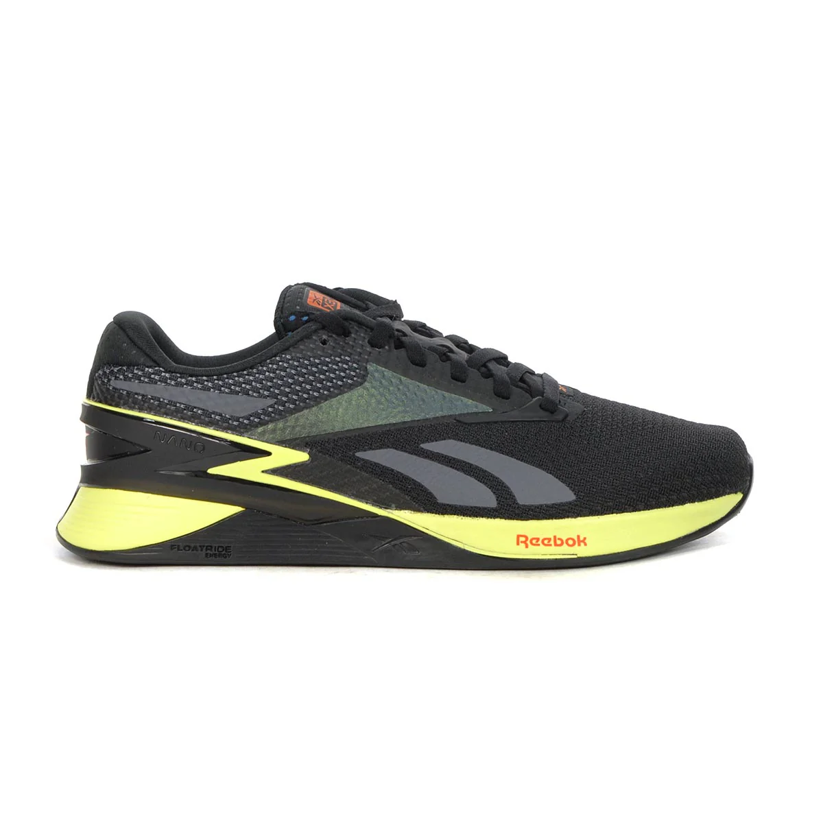 Men's Reebok Nano X3, Cblack/Eneglw/Smaora, 10 D Medium