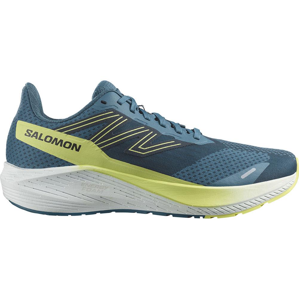 Men's Salomon Aero Blaze, Blue Ashes/Sunny Lime, 9.5 D Medium