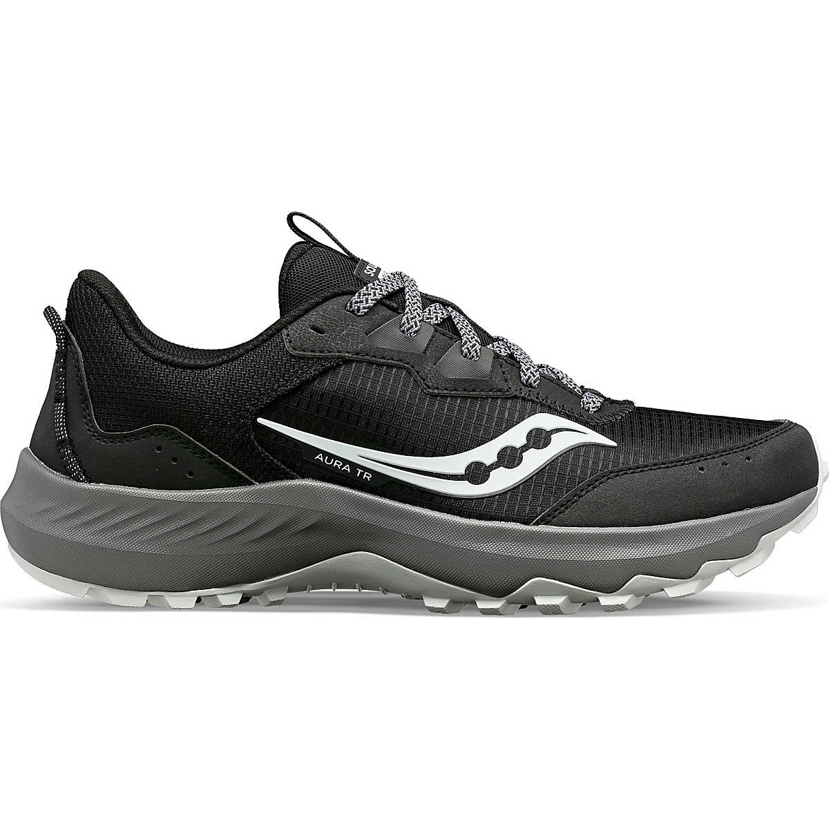 Men's Saucony Aura TR, Black/Gravel, 12.5 D Medium