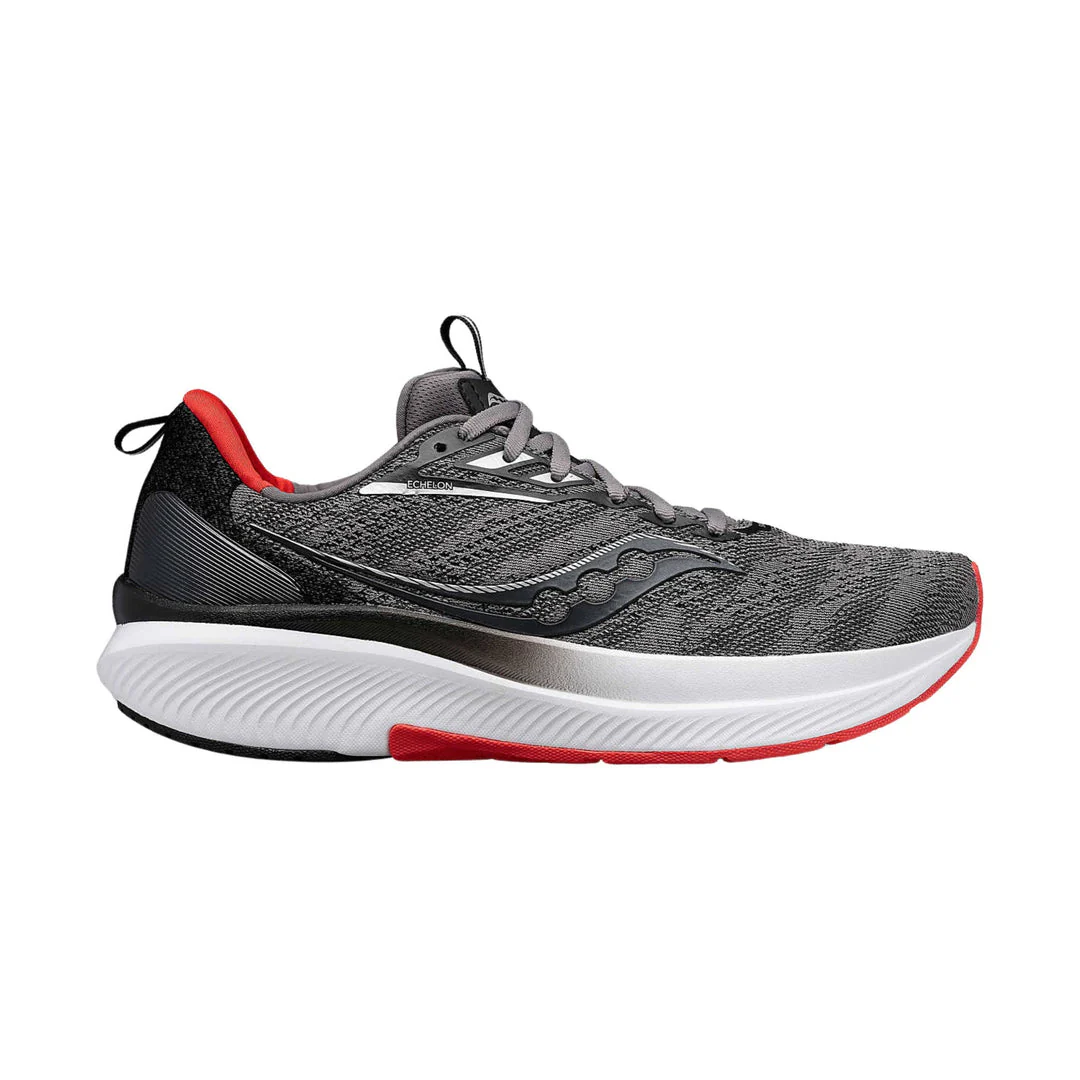 Men's Saucony Echelon 9, Charcoal/Red Sky, 8 D Medium