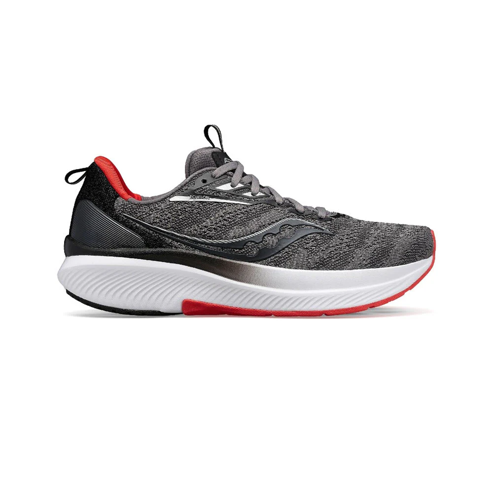 Men's Saucony Echelon 9, Charcoal/Red, 9.5 D Medium