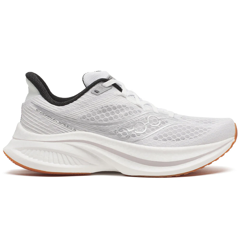 Men's Saucony Endorphin Speed 5, White/Gum, 9 D Medium