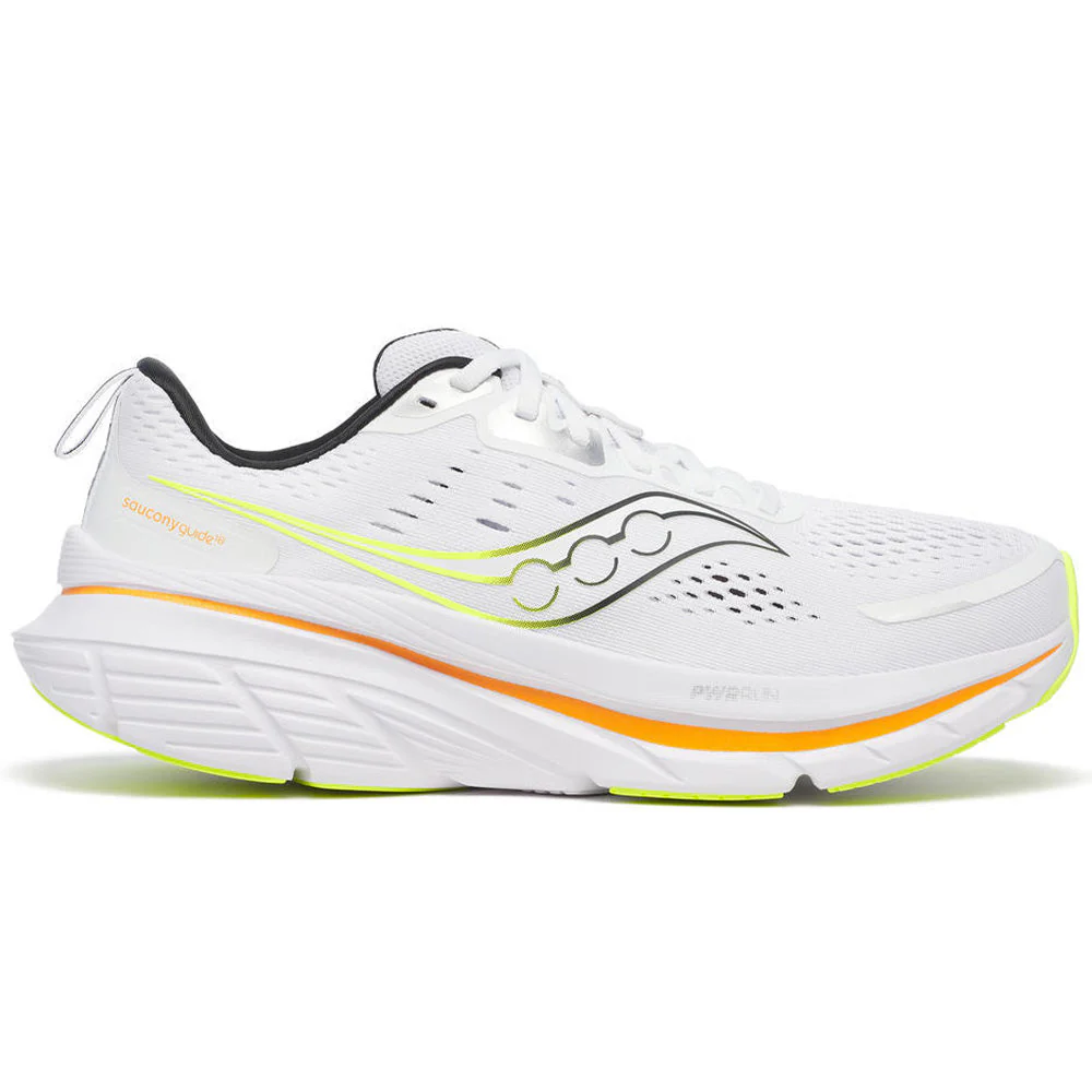 Men's Saucony Guide 18, White/Peel, 8.5 D Medium