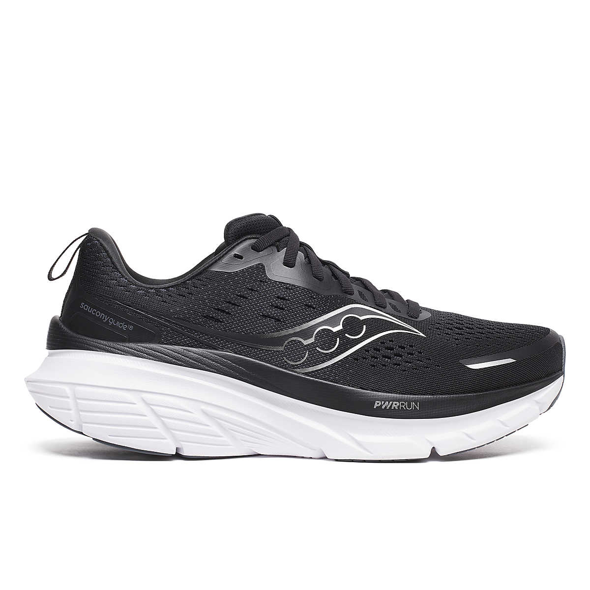 Men's Saucony Guide 18, Black/White, 9 4E Extra Wide