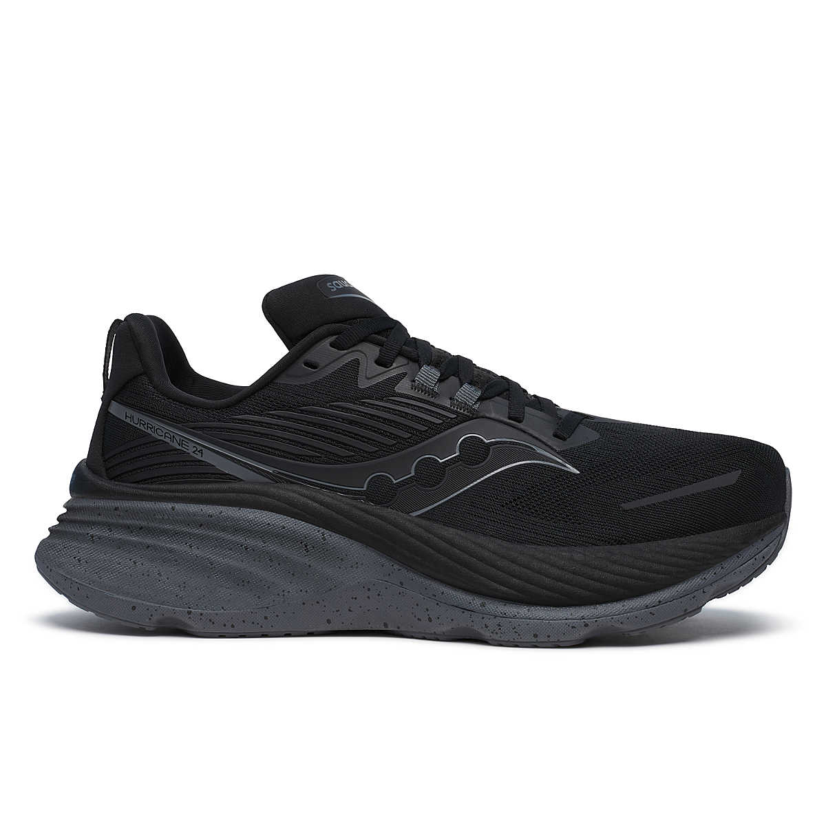 Men's Saucony Hurricane 24, Black/Shadow, 9 D Medium